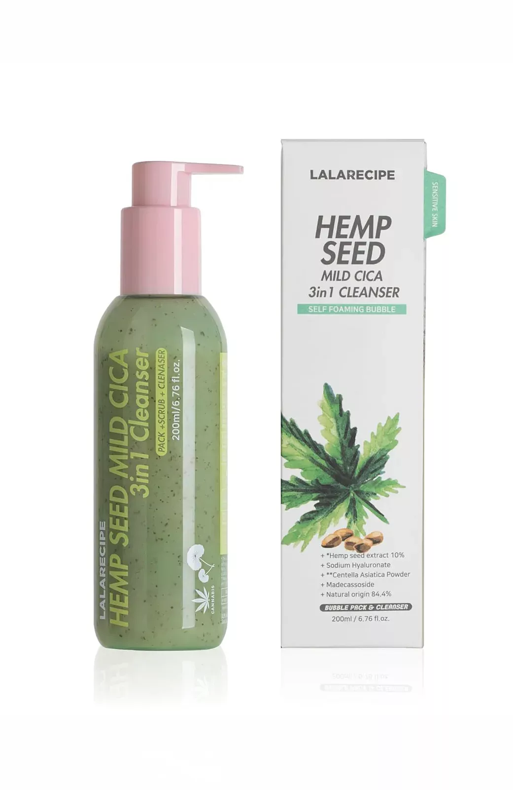 Hemp Seed Mild CICA 3-in-1 Cleanser with its carton